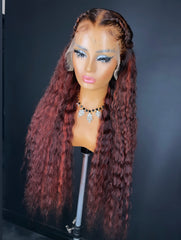 26" Cherry Coke Deep Wave Wig