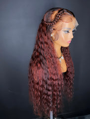 26" Cherry Coke Deep Wave Wig